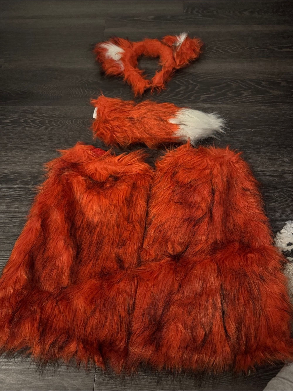 Women Orange Fox Costume Set with Tail and Ears